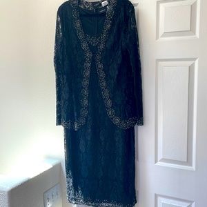 Lace and beaded 2-piece formal dress